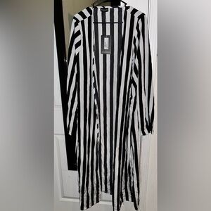 Stripped duster jacket
